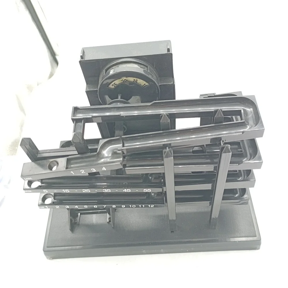 Can You Imagine Time Machine Kinetic Marble Clock Black with Dust Cover READ
